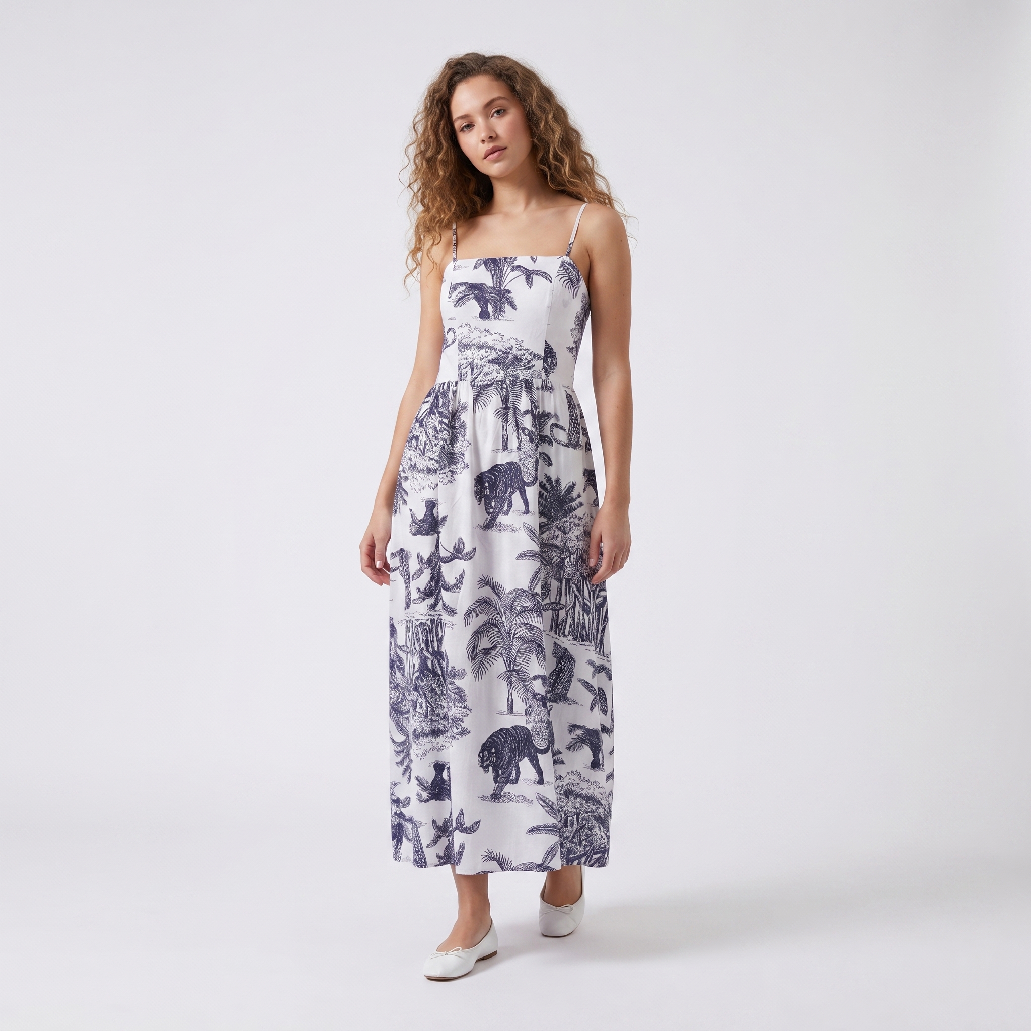 Modi Slub Print Kleid