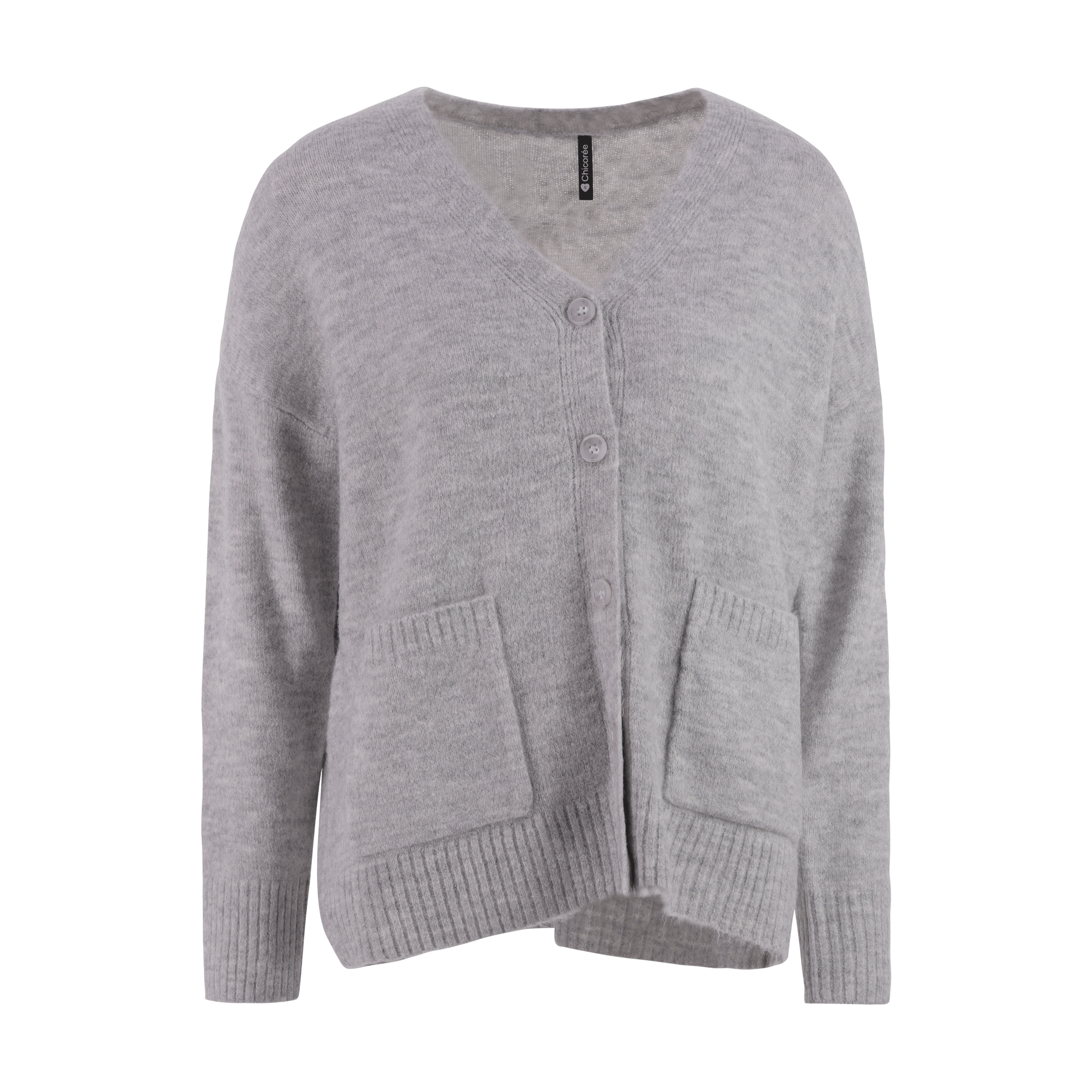 Part Two Ulrica Sparkle Knit Cardigan With Collar Grey Melange