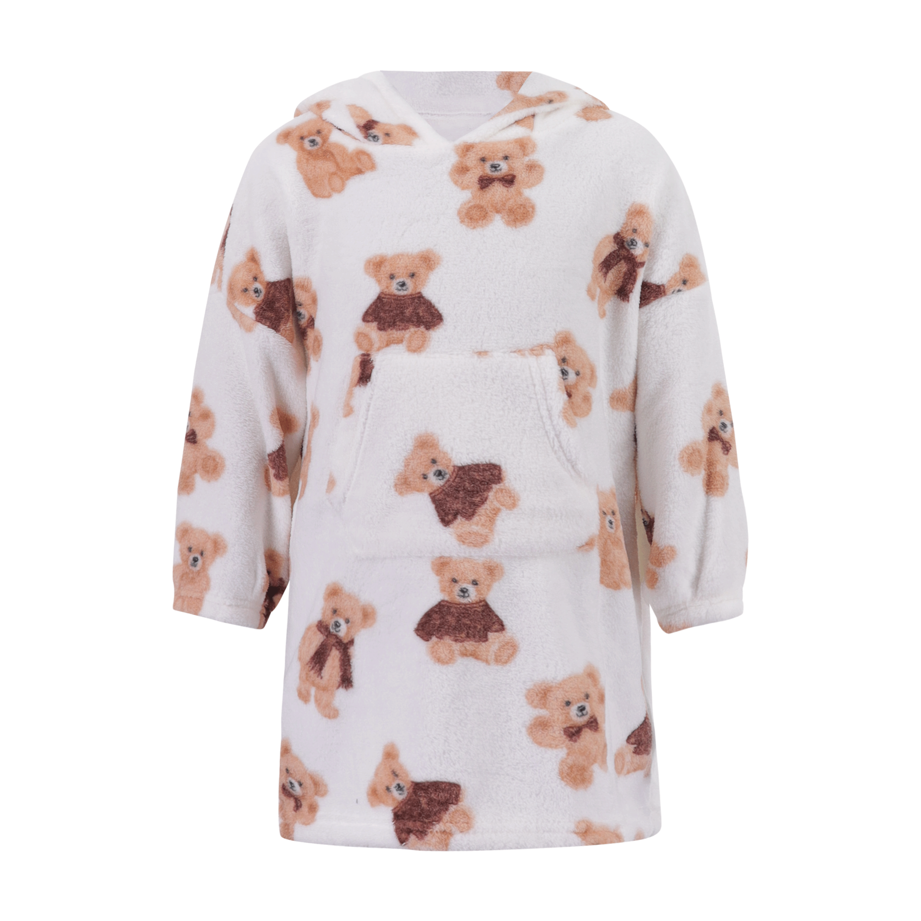 Cozy Kids Print Poncho